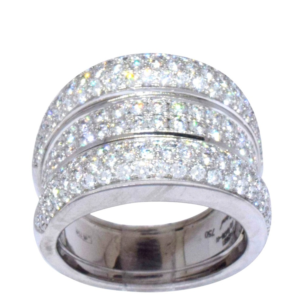 Chopard La Strada 18k White Gold Pave Diamond Ladies Ring Size 7
+Box 82/8478